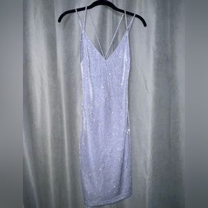 Sparkly blue body-con dress from Windsor. Never worn, tags still on, size small!